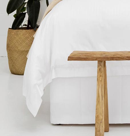 White Quilted Hotel Bed Valance