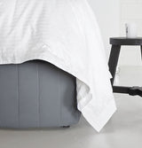 Light Grey Quilted Bed Valance