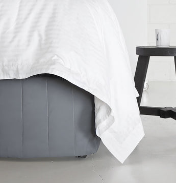 Light Grey Quilted Bed Valance