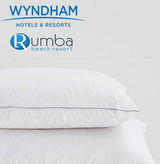 Guest First luxury feather and down hotel pillow — medium profile, white, standard size